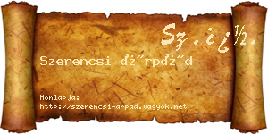 Szerencsi Árpád névjegykártya